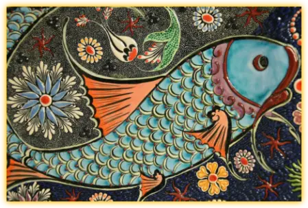 Pattern and Beautiful Blue Fish